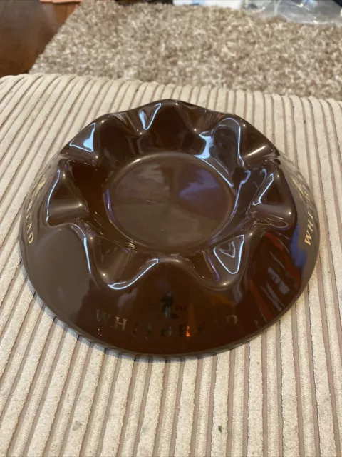 WHITBREAD CERAMIC PUB ASHTRAY IN BROWN Vintage Retro 80s 90s Man Cave Home Bar