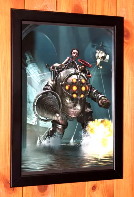 BioShock Video Game Xbox 360 PS3 Old Rare Small Promo Poster / Ad Page Framed