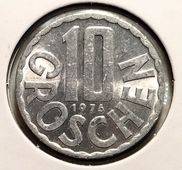 1976  AUSTRIA  10 Groschen  Coin -  KM# 2878 - Combined Shipping (#INV9076)