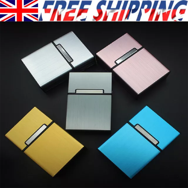 Aluminum Metal Tobacco Holder Cigarette Case Storage Pocket Box for 20 Cigarette