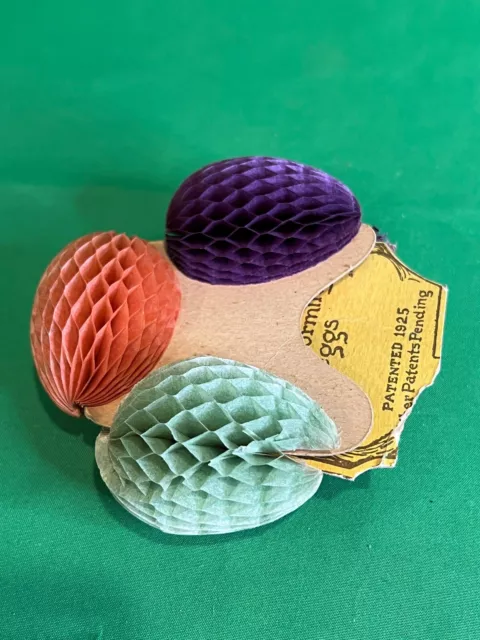 Honeycomb Paper Easter Egg Decoration Fold Out Tissue 3D Antique 3
