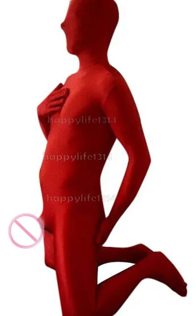 Unisex spandex zentai costume Skin faceless open face party bodysuit size  S-XXL