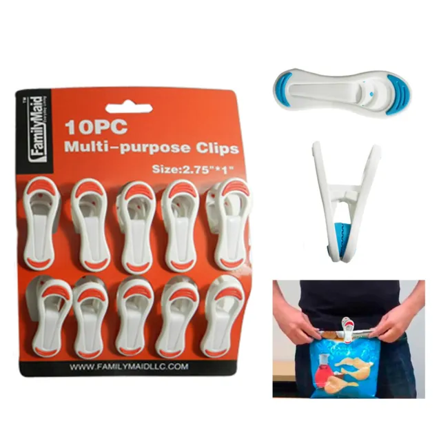 10 Kitchen Chip Snack Food Storage Sealing Bag Clips Clamps Multi Purpose Craft
