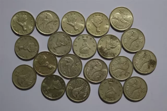 🧭 🇿🇼 Zimbabwe 1997 $2 - Massive Lot B53 #16 Yk36