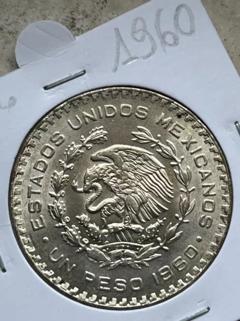 MORELOS MESSICO MEXICO  1 UN  PESO 1960 Morelos  Silver PESOS MEXICANOS