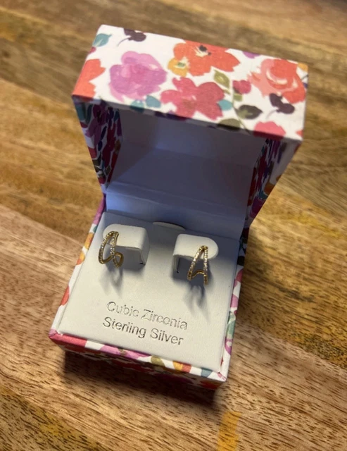 RACHEL ZOE SILVER 925 Cubic Zirconia Earrings PicClick UK