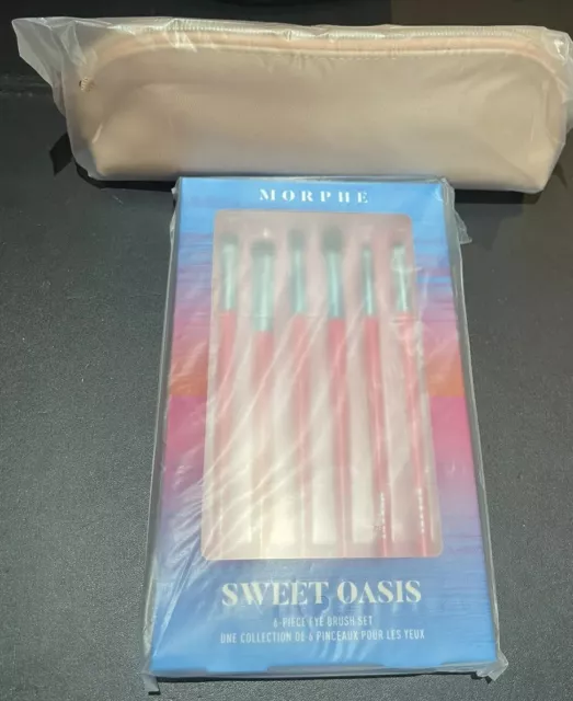 Morphe Sweet Oasis 6-Piece Eye Brush Set with Glam Bag - BNIB 🚨sale🚨