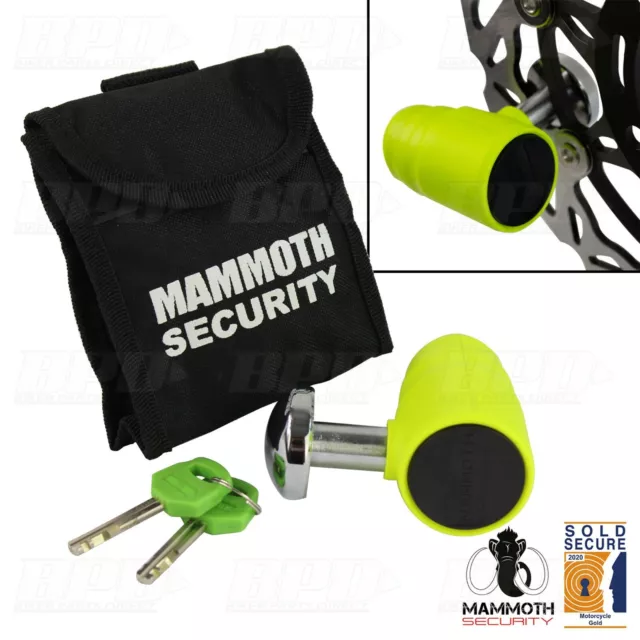 Motorcycle Scooter Disc Lock Mammoth MDX-12 16mm Sold Secure Gold Approved