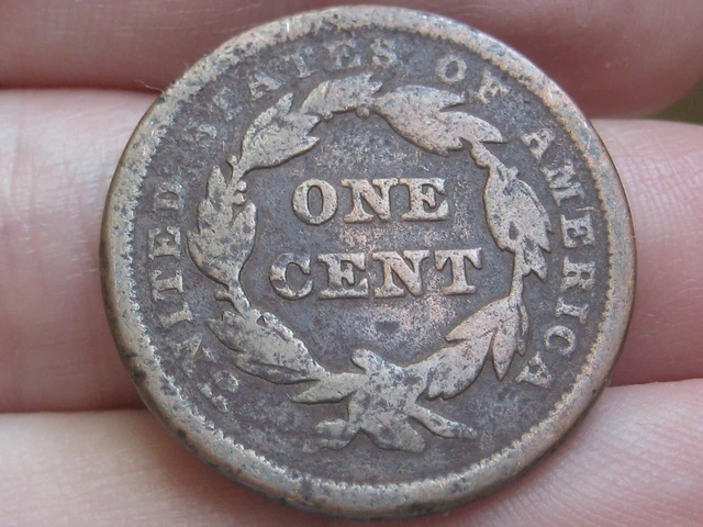 1841 Braided Hair Large Cent Penny- Small Date, Good Details