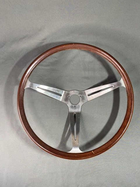 Empi Brown Wood/wooden 3 Spoke 15-3/4” steering wheel
