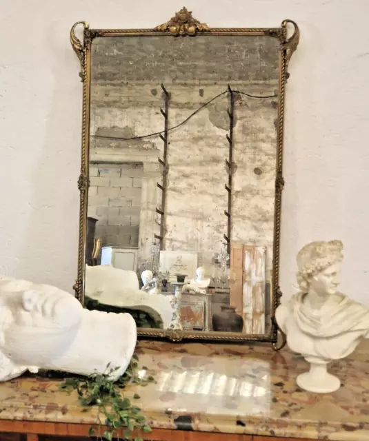 Mid Century French Brass Mirror