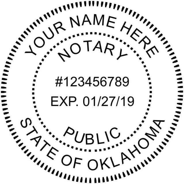 State of Oklahoma | Custom Round Self-Inkin Notary Public Stamp Ideal 400R