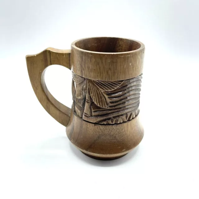 Carved Wooden Cup Mug from Phillipines Imports 2