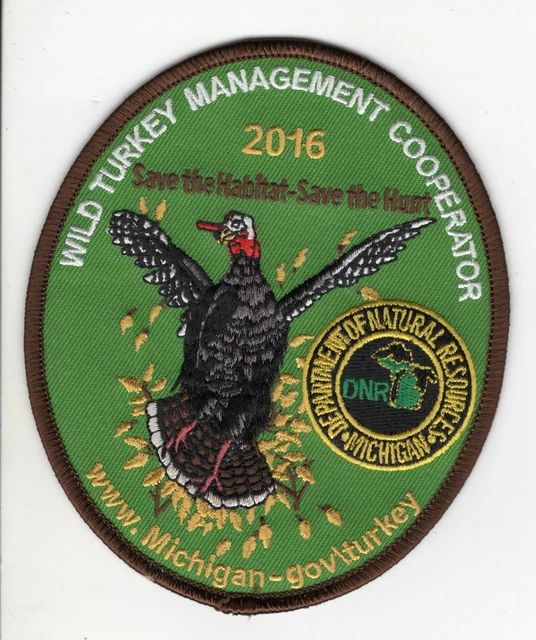 2016 MICHIGAN DNR Successful Turkey Hunter Patch BearTurkeyElkMoose