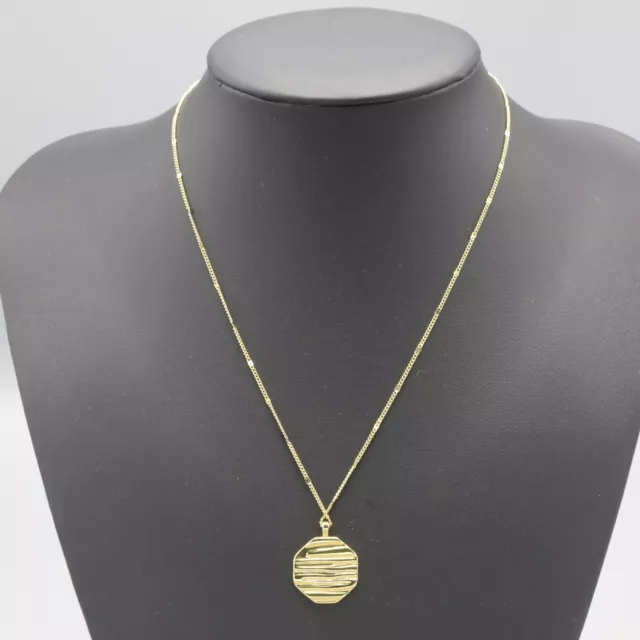 NEW Gorjana delicate gold plated chain single strand Sunset Coin NECKLACE