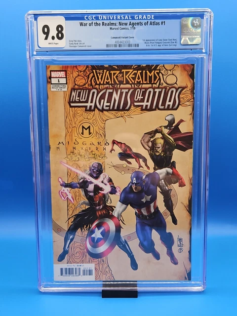 War of the Realms, New Agents of Atlas #1, CGC 9.8, 1st app of Aero, Wave, etc. War of the Realms, New Agents of Atlas #1, CGC 9.8, 1st app of Aero, Wave, etc.