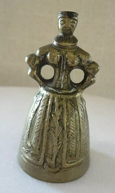 Vintage Solid Cast Brass Elizabethan Lady Bell