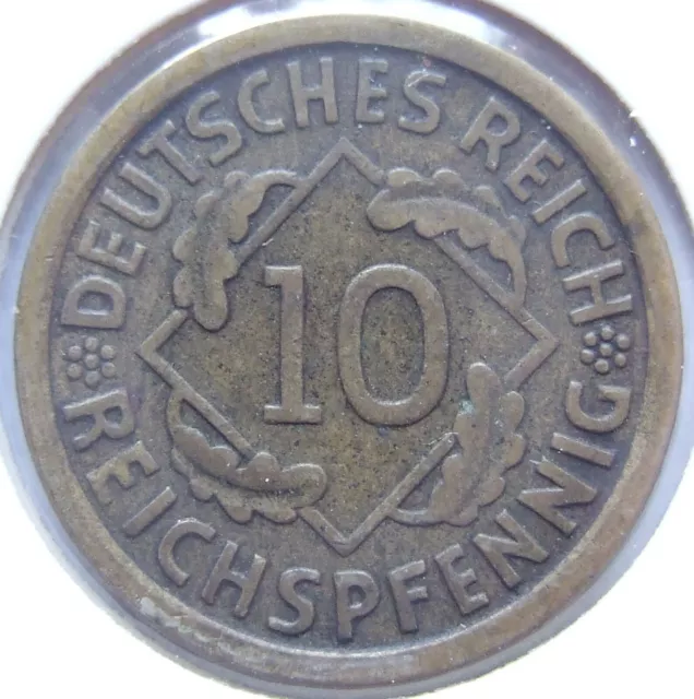 Münze Deutsches Reich Weimarer Republik 10 Reichspfennig 1929 J in Sehr schön