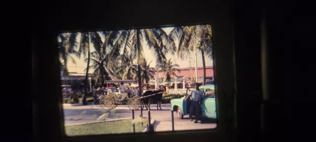 KD20 35MM SLIDE Photo photograph HORSE DRAWN CARRIAGE NEAR DOCKS