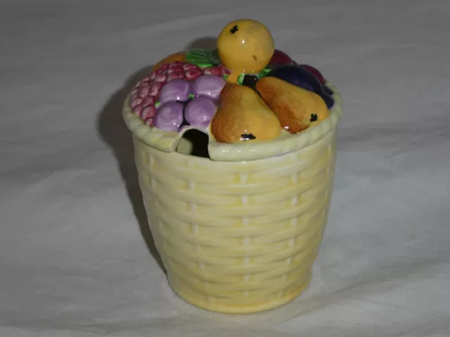 Carlton Ware Yellow Fruit Basket Preserve pot and lid