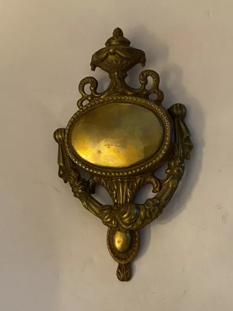 Antique Large Brass Door Knocker French Style Urn Floral Swags