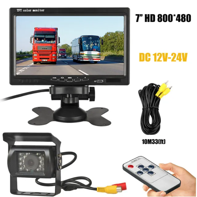 7" LCD moniteur vision nocturne caméra de recul kit pour camion camping caravane