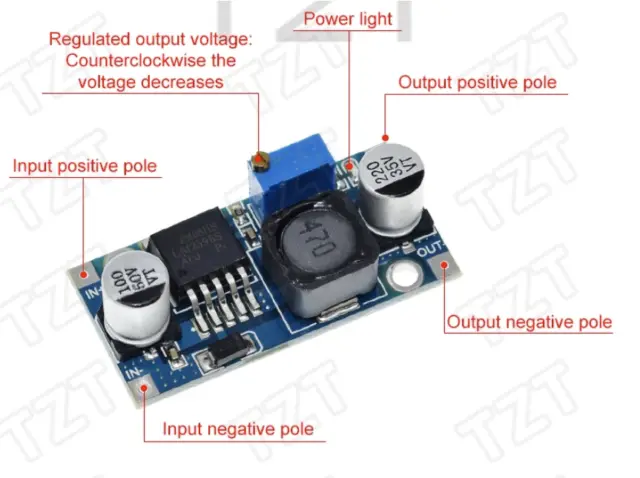 Adjustable Step-down Module LM2596S Voltage Regulator 24V 12V 5V 3V(DC stepdown)