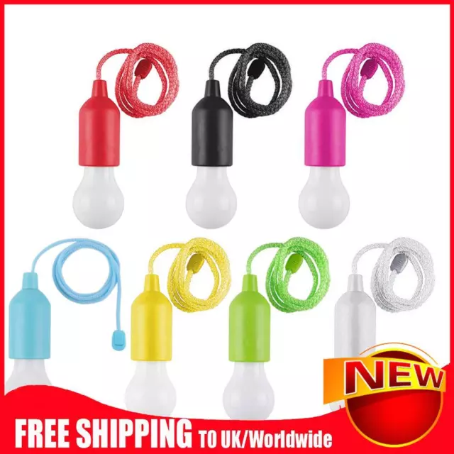 Creative LED Hanging Light Bulb Battery Powered Colorful Pull Cord Bulbs