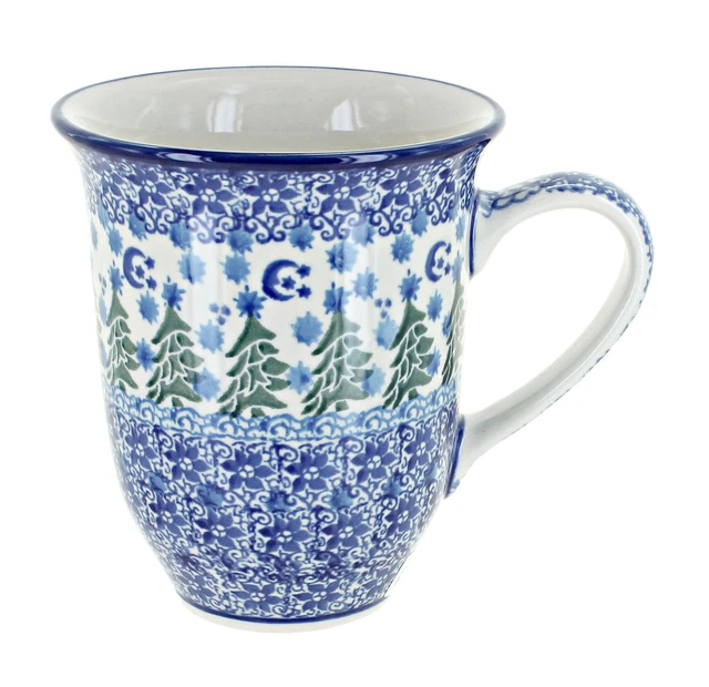 Blue Rose Polish Pottery Evergreen Magic Large Coffee Mug