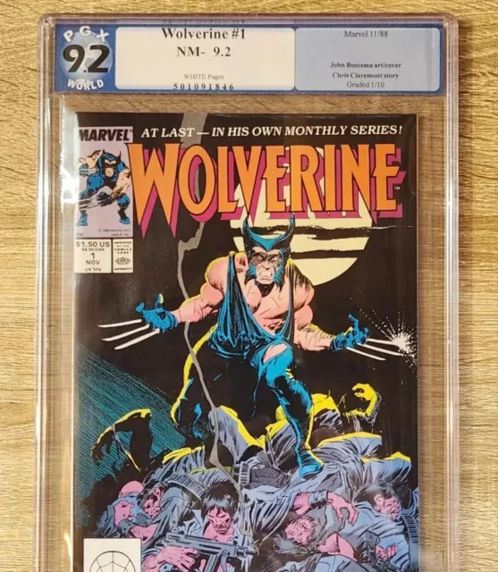 WOLVERINE #1 9.2 🔑 🔥 1st PATCH NM White Pages 1988 Ongoing Series. Pgx Not CGC