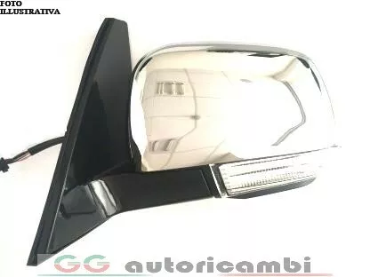 Specchio Per Mitsubishi Pajero 06> Ribaltabile Luce Cortesia Cromato Sinistro