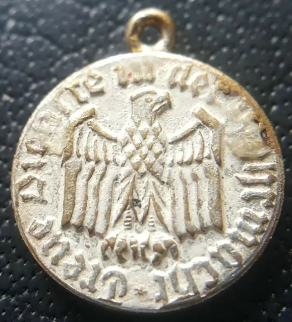 ✚8014✚ German post WW2 1957 pattern miniature Long Service Medal 4 Years chain