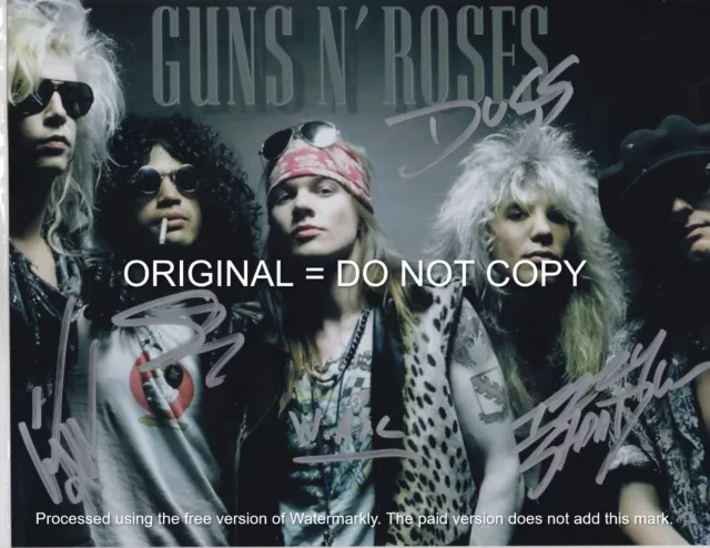 Guns N' Roses Band - Great Rockers - All Hand Signed Autographed Photo With Coa