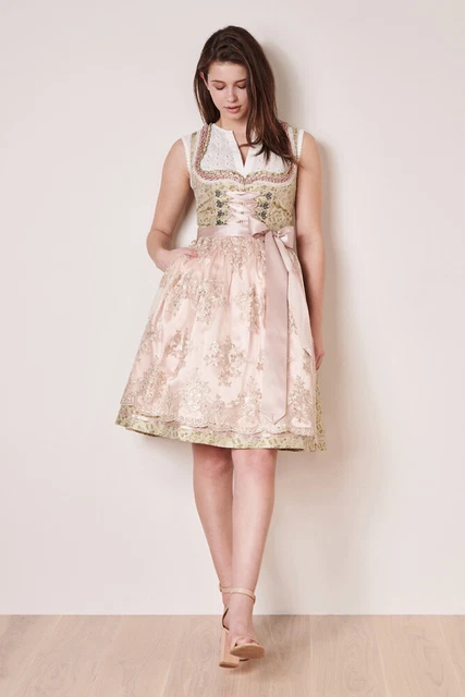 Krueger Dirndl " Florentina " Spitzenschürze 411364 Verde Chiaro - 60cm 2
