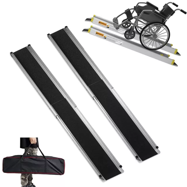 Aluminium Folding Loading Access Ramp Portable Wheelchair Trolley Scooter Step