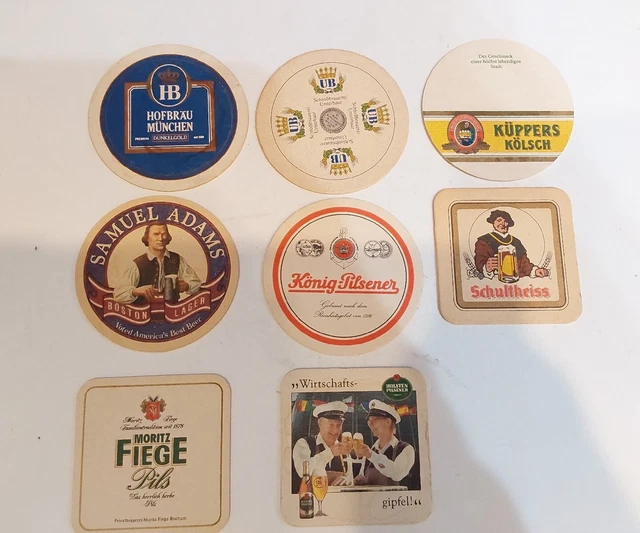 8 Vintage  Beer Coasters Foreign Beer
