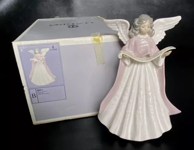 Lladro 5831 PINK ANGEL 1991 TREE TOPPER W/BOX - 7 inch