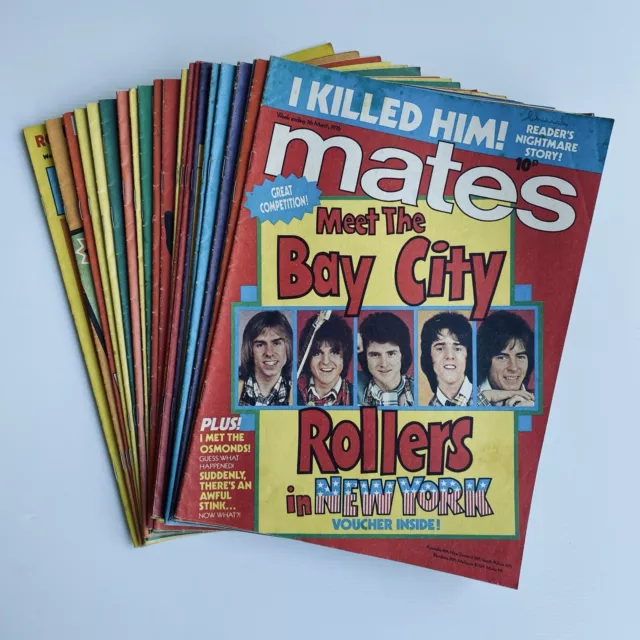 Mates Magazine 1970s, Bulk 24 vintage teen mags 1976,  Bay City Rollers, Osmonds