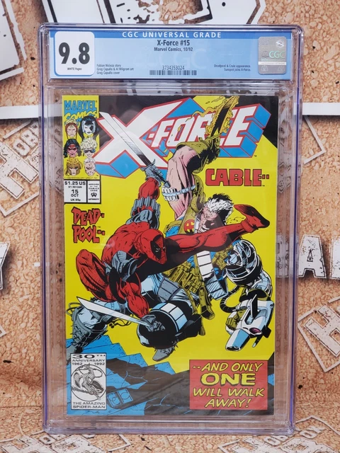 X-Force #15 Marvel Comics 1982 Deadpool & Crule App. by Fabian Nicieza CGC 9.8