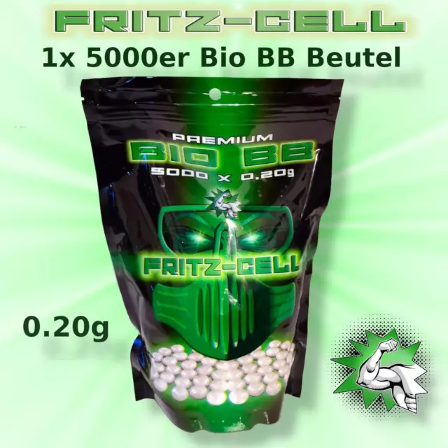 Airsoft FRITZ-CELL PREMIUM BIO BBs 6 mm 0,20g Beutel 5000 Stück biologisch BB's