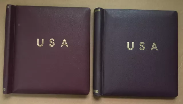 Lot of 2 Schaubek USA Springback Stamp Album Binder w/ 10 Blank Gridline Pages