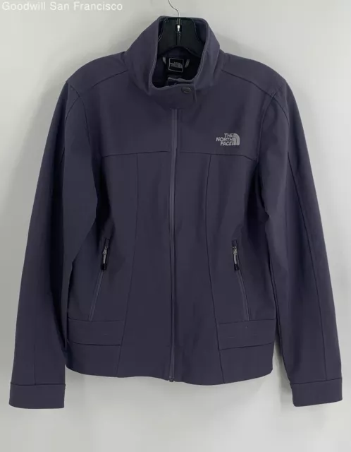 The North Face Womens Navy Zipped Pockets Long Sleeve Full-Zip Jacket Medium