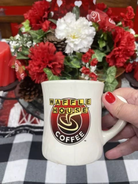 Waffle House Thick Rounded Diner Coffee Mug Cup Tuxton Vintage Heavy Duty White