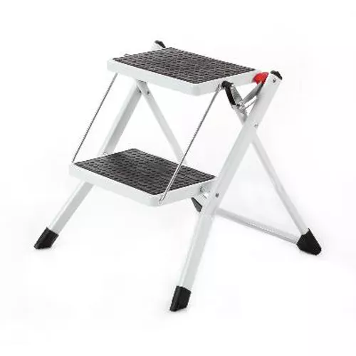 Marche pied Pliable 2 niveaux   Escabeau Max 150 kg Acier Anti-dérapant Echelle