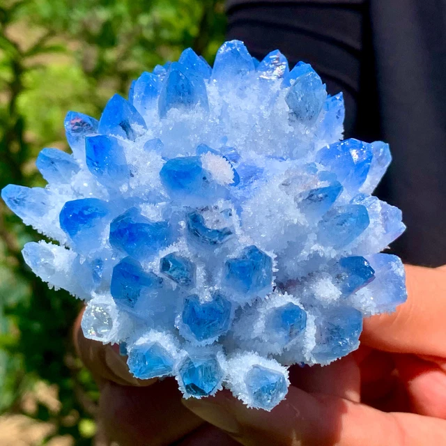 300G New Find sky blue Phantom Quartz Crystal Cluster Mineral Specimen Healing