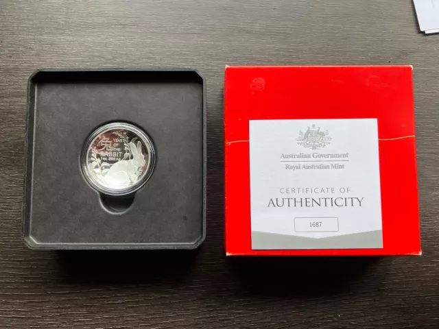 2023 Australia Lunar Year of the Rabbit - $5 Domed Fine Silver Proof Coin