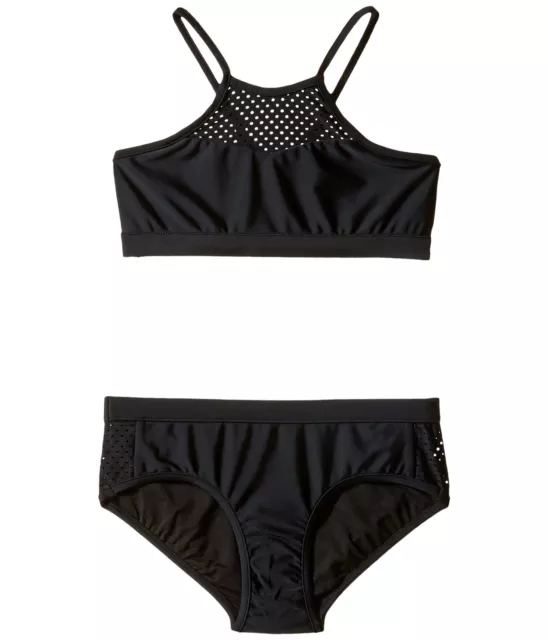Seafolly Kids 126795 Summer Essentials Apron Tankini Set Black Size 10