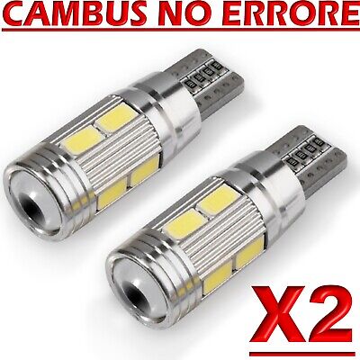 2 Led T10 Lampade Canbus 10 SMD 5630 No Errore Luci BIANCO Posizione Auto W5 