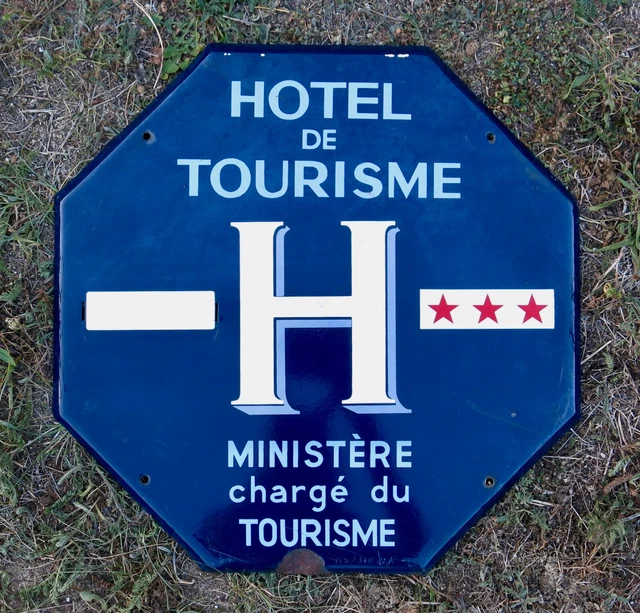ANCIENNE PLAQUE ÉMAILLÉE place de l'hôtel de ville déco industrielle