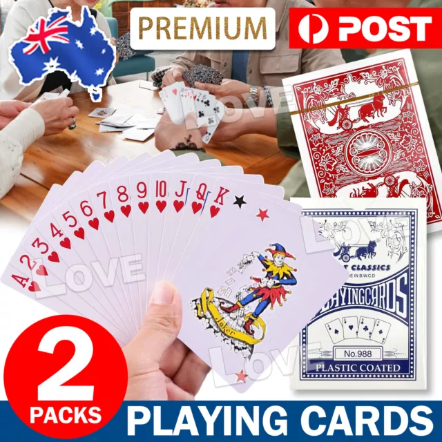 Premium Playing Cards Standard Decks Poker Plastic Coated Card Games Waterproof